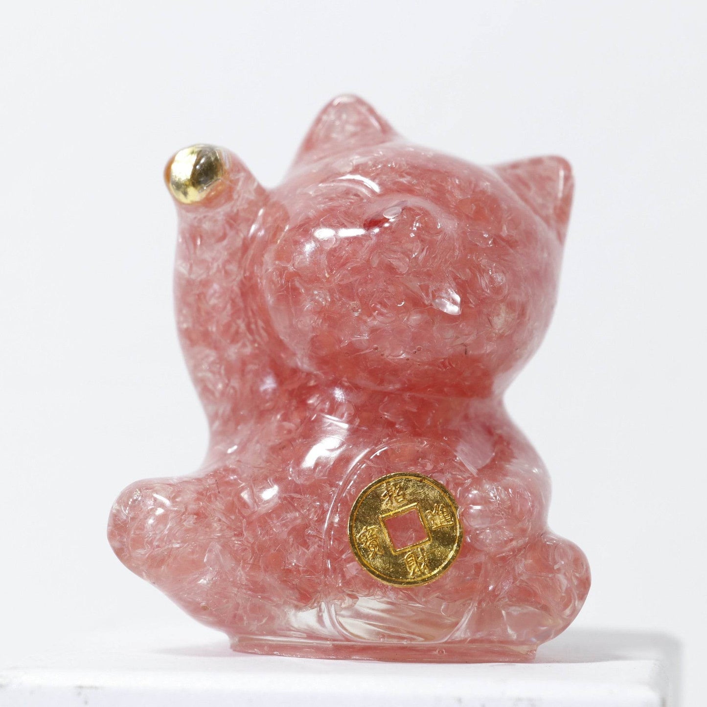 Handcrafted Lucky Cat Crystal Ornament - MystiCrystals