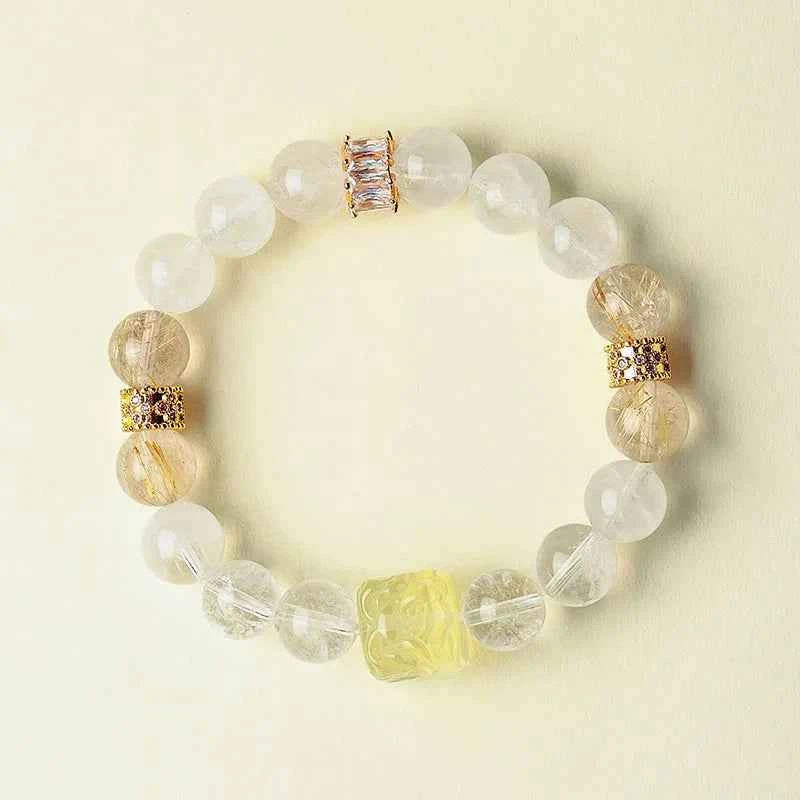 Multi-Gem Nine-Tailed Fox Bracelet for Focus, Harmony & Vitality