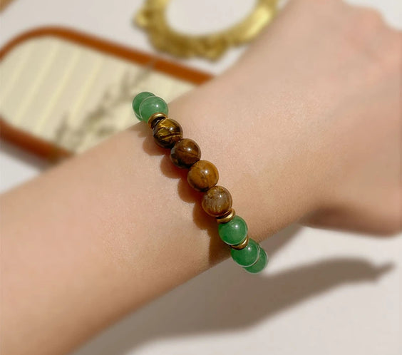 Free Today:Tiger Eye & Green Aventurine Bracelet for Creative Insight and Energy Alignment