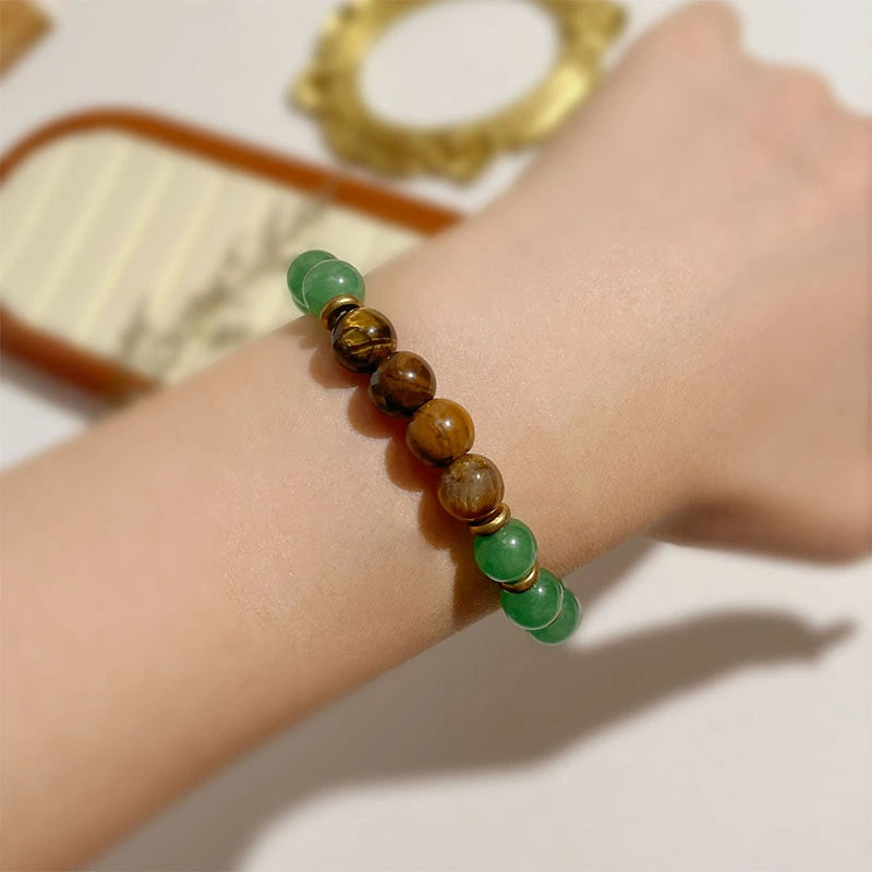 Free Today:Tiger Eye & Green Aventurine Bracelet for Creative Insight and Energy Alignment
