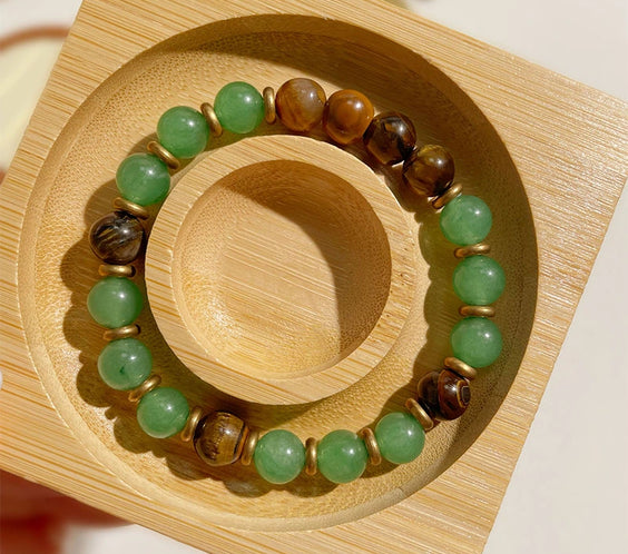 Free Today:Tiger Eye & Green Aventurine Bracelet for Creative Insight and Energy Alignment