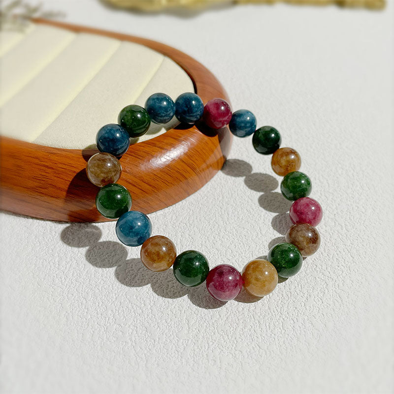 Tourmaline & Chalcedony Pastel Agate Energy Harmony Bracelet