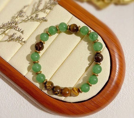 Free Today:Tiger Eye & Green Aventurine Bracelet for Creative Insight and Energy Alignment