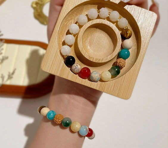 Multi-Crystal Bodhi Lotus Harmony Bracelet