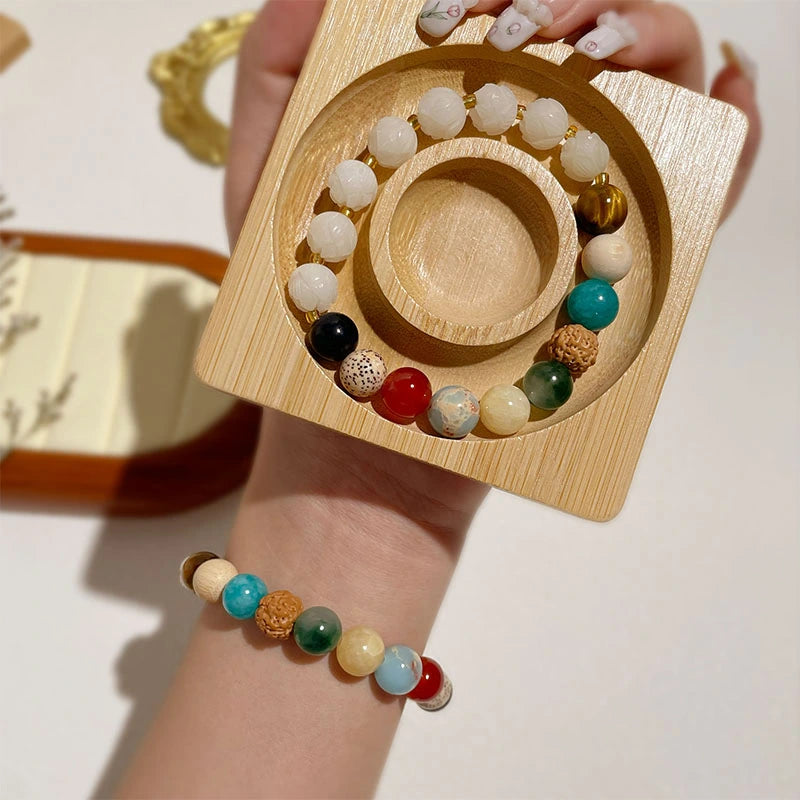 Multi-Crystal Bodhi Lotus Harmony Bracelet