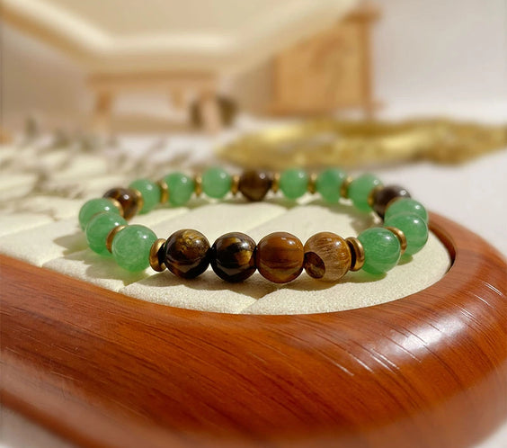 Free Today:Tiger Eye & Green Aventurine Bracelet for Creative Insight and Energy Alignment