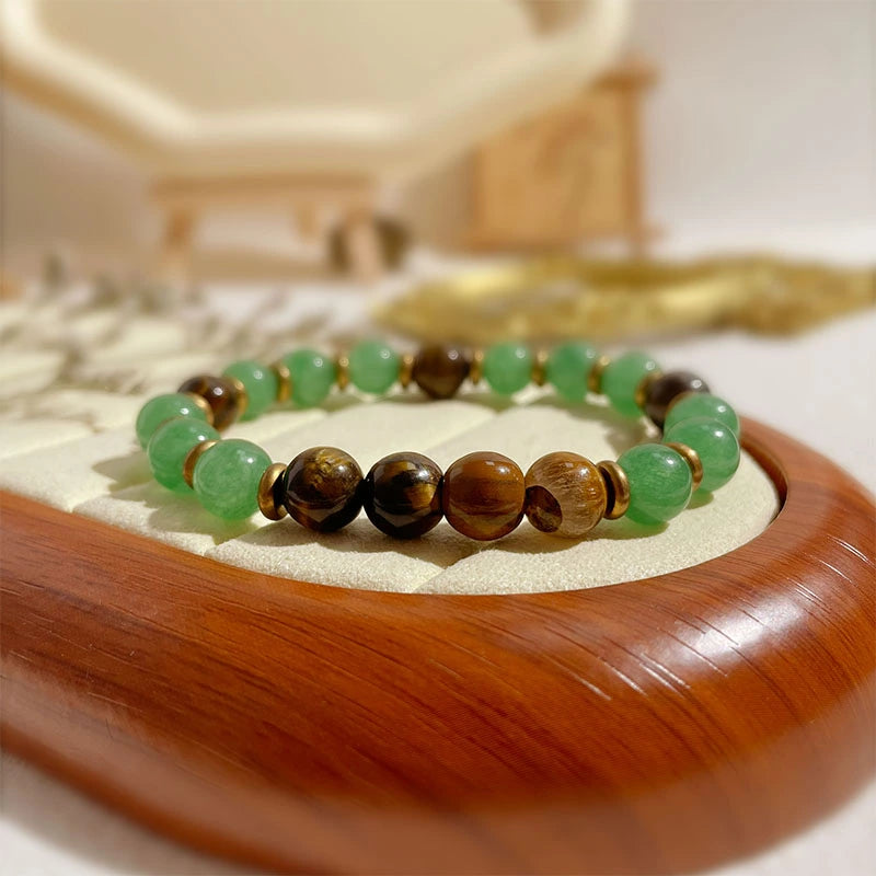 Free Today:Tiger Eye & Green Aventurine Bracelet for Creative Insight and Energy Alignment