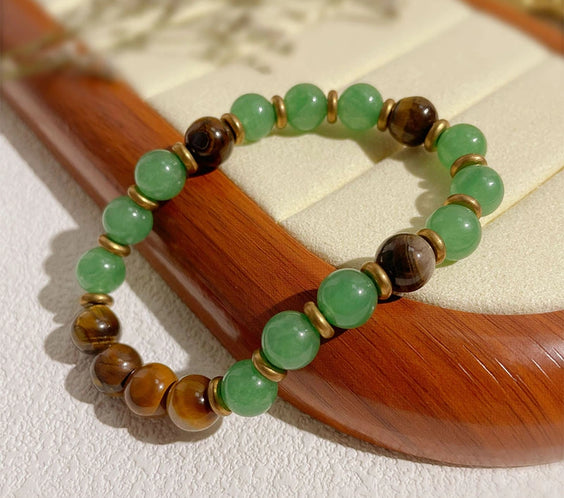 Free Today:Tiger Eye & Green Aventurine Bracelet for Creative Insight and Energy Alignment