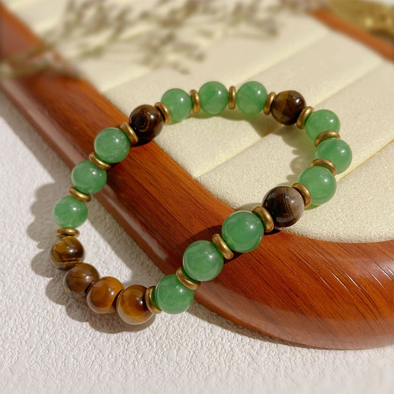 Free Today:Tiger Eye & Green Aventurine Bracelet for Creative Insight and Energy Alignment
