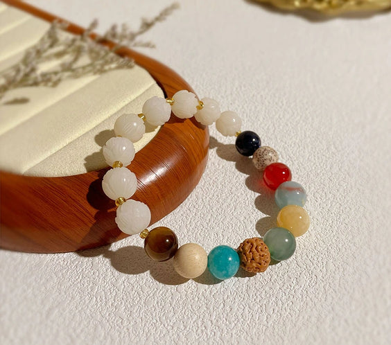 Multi-Crystal Bodhi Lotus Harmony Bracelet