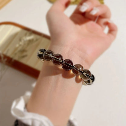 Natural Tea Quartz and Smoky Crystal Bracelet