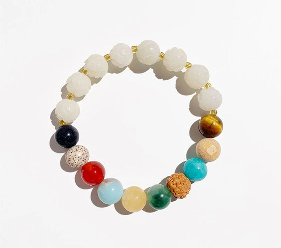 Multi-Crystal Bodhi Lotus Harmony Bracelet