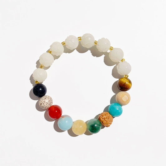 Multi-Crystal Bodhi Lotus Harmony Bracelet
