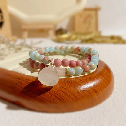 Shoushan Stone Double Circle Bracelet for Women