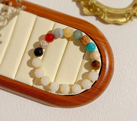 Multi-Crystal Bodhi Lotus Harmony Bracelet