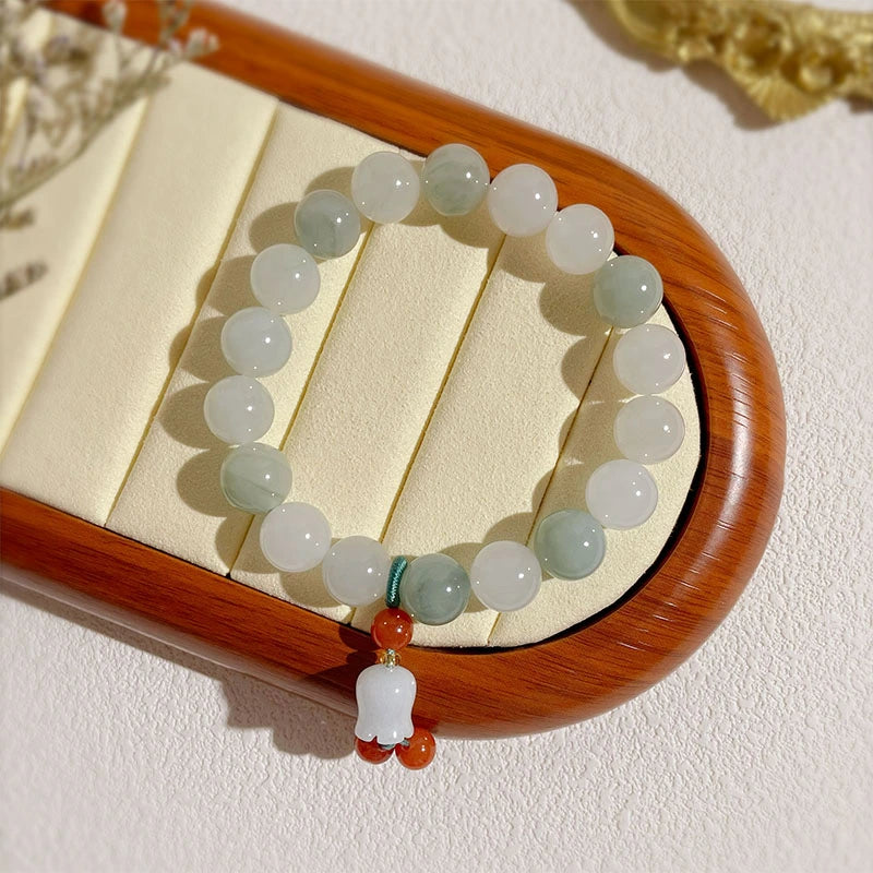 Natural Tianshan Jade Orchid Tassel Harmony Bracelet