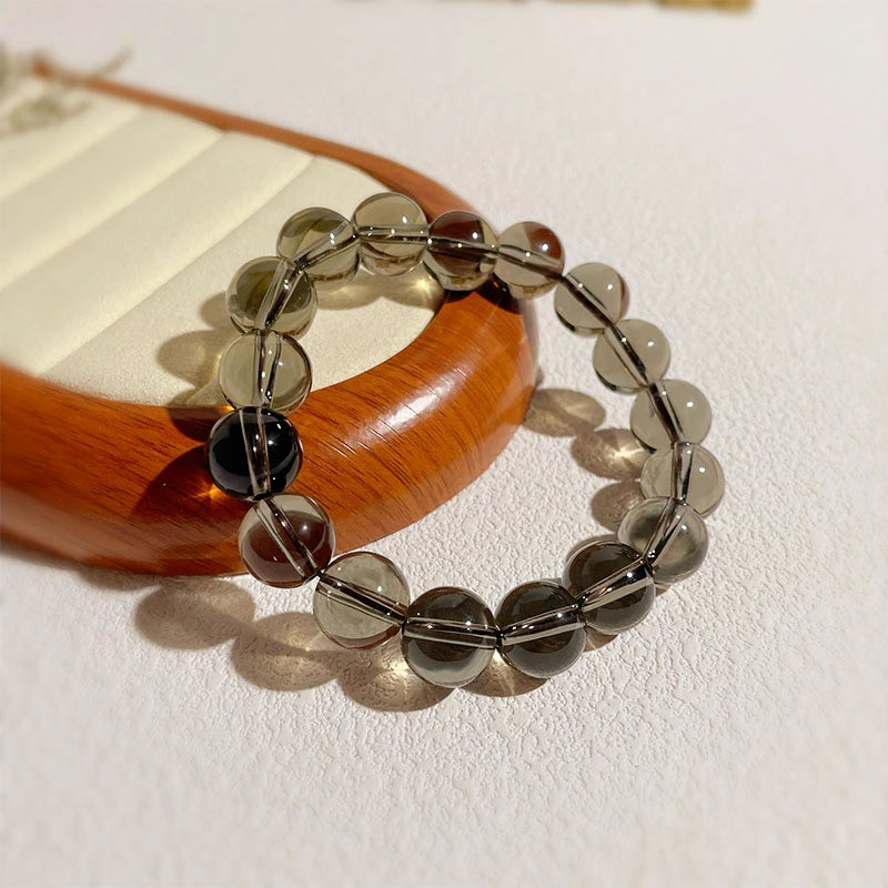 Natural Tea Quartz and Smoky Crystal Bracelet