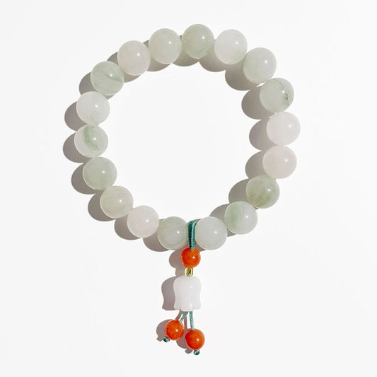 Natural Tianshan Jade Orchid Tassel Harmony Bracelet