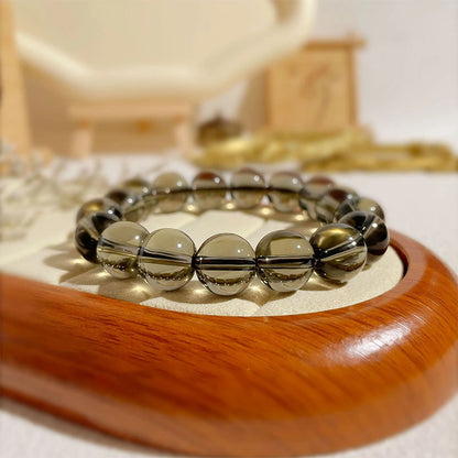 Natural Tea Quartz and Smoky Crystal Bracelet