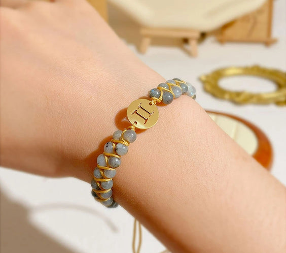 Zodiac Aura Protection Braided Stone Bracelet