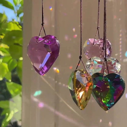 Handmade Crystal Heart Suncatcher - MystiCrystals
