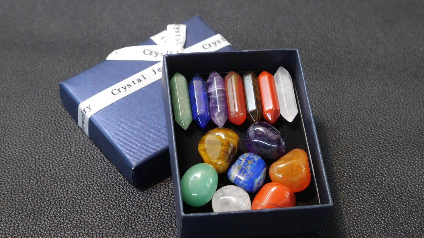 Rainbow Crystal Double-Point Hexagonal Set - MystiCrystals