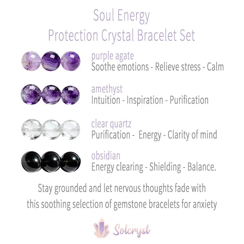 Soul Energy & Protection Crystal Bracelet Set