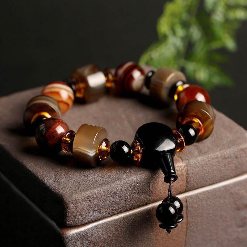 Natural Striped Agate Bracelet for Men - MystiCrystals
