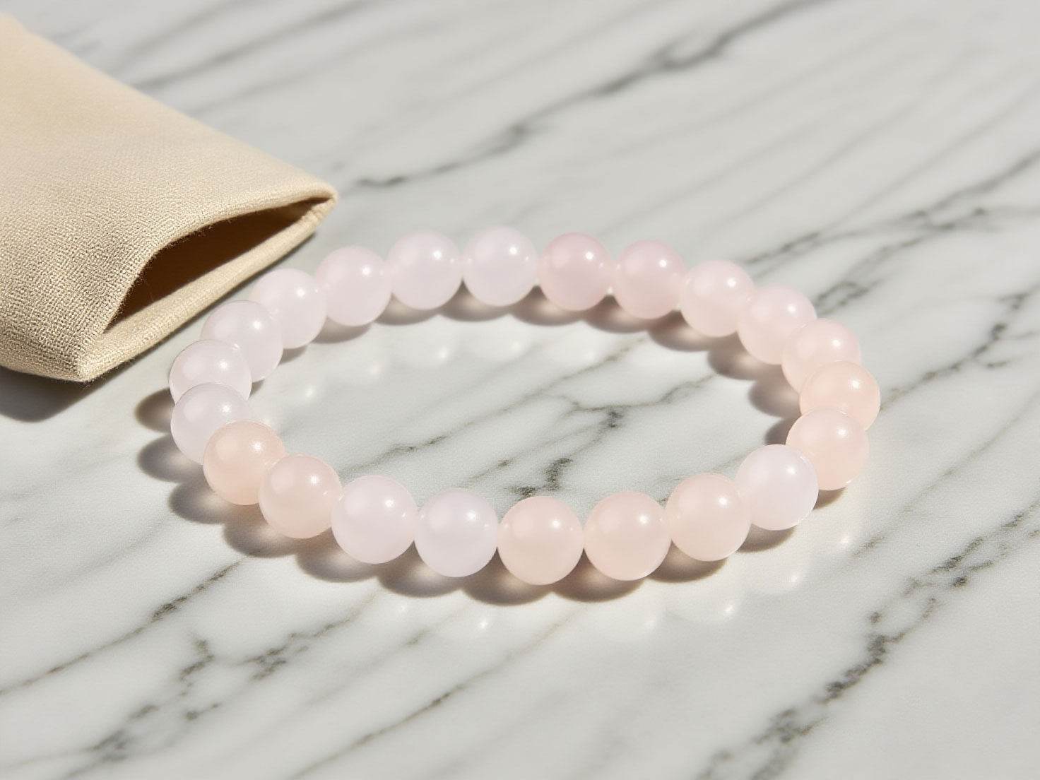 Handcrafted Pink Aventurine Bead Bracelet - MystiCrystals