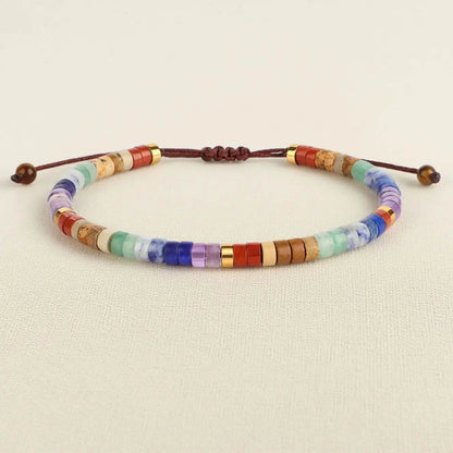 Adjustable Colorful Beaded Bracelet - MystiCrystals