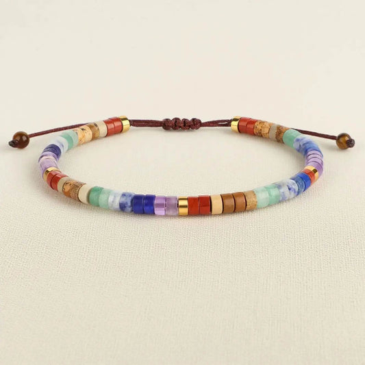 Adjustable Colorful Beaded Bracelet - MystiCrystals