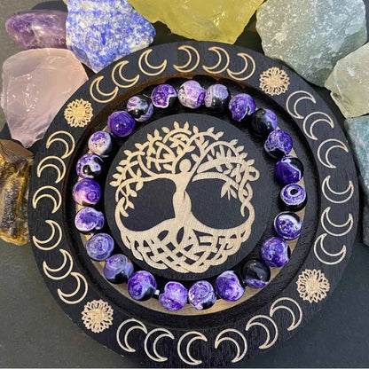 Bohemian Blue Agate Multi-Color Beaded Bracelet