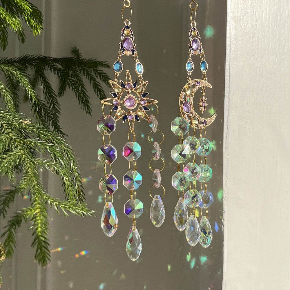 Rainbow Crystal Hanging Wind Chime Ornament - MystiCrystals