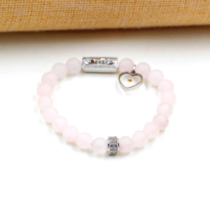 Red Agate & Opal Beaded Bracelet with “Blssed” Letter