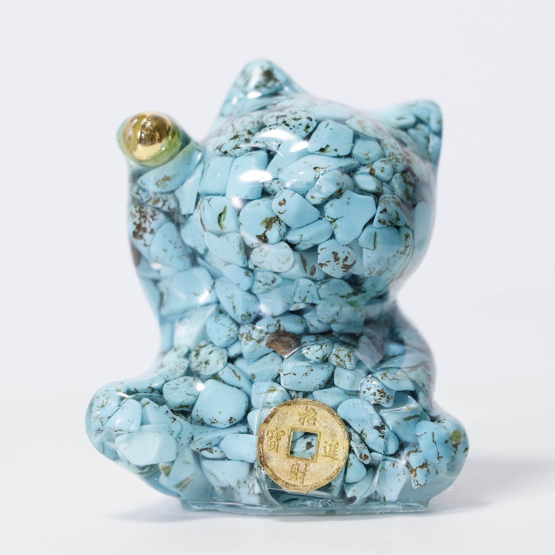 Handcrafted Lucky Cat Crystal Ornament - MystiCrystals