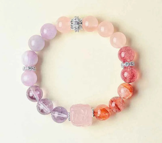 Multi-Gem Nine-Tailed Fox Bracelet for Focus, Harmony & Vitality