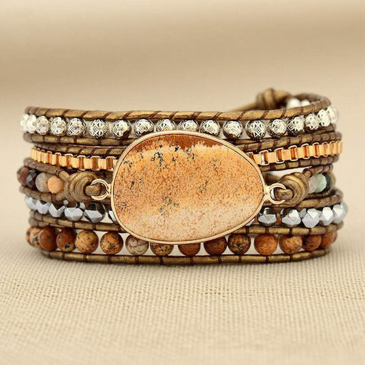 Vintage Picture Stone Wrap Bracelet - MystiCrystals