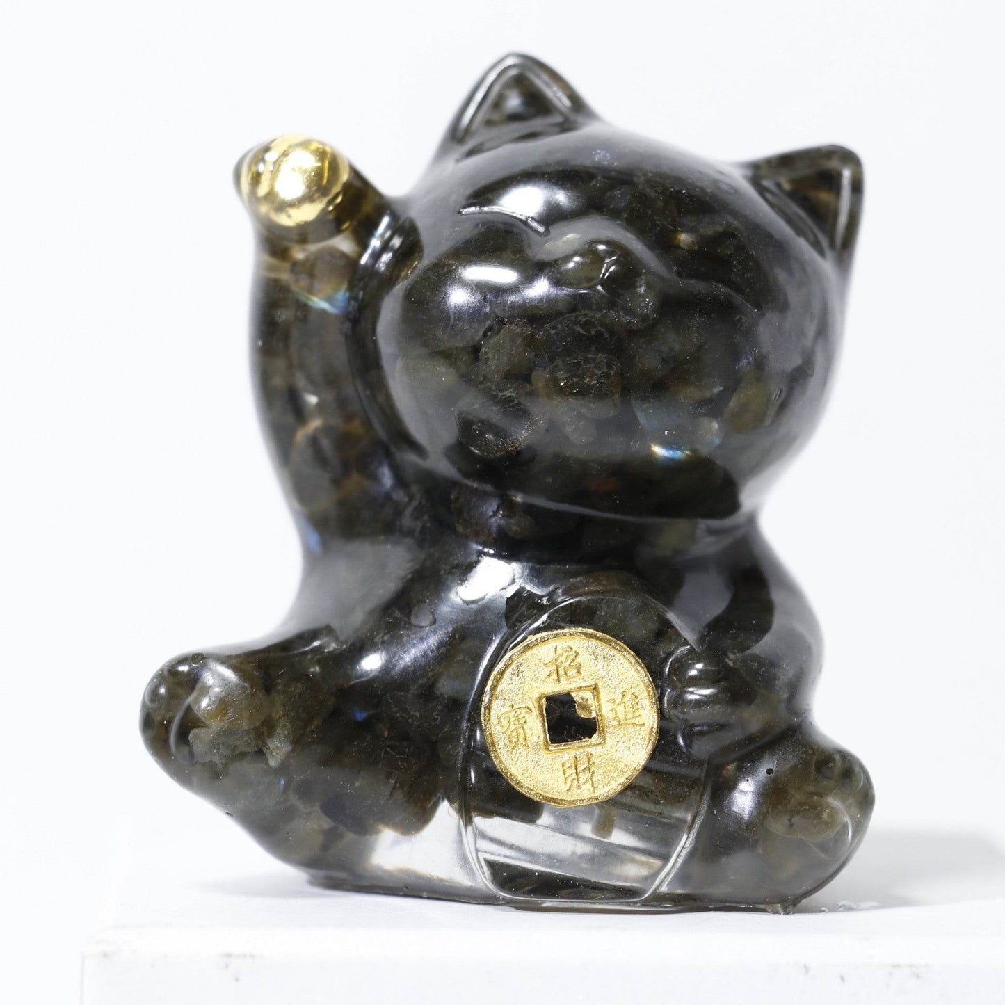 Handcrafted Lucky Cat Crystal Ornament - MystiCrystals