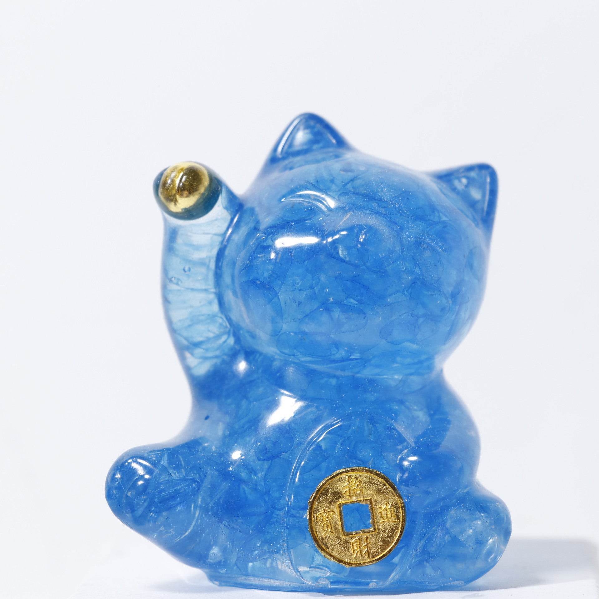 Handcrafted Lucky Cat Crystal Ornament - MystiCrystals