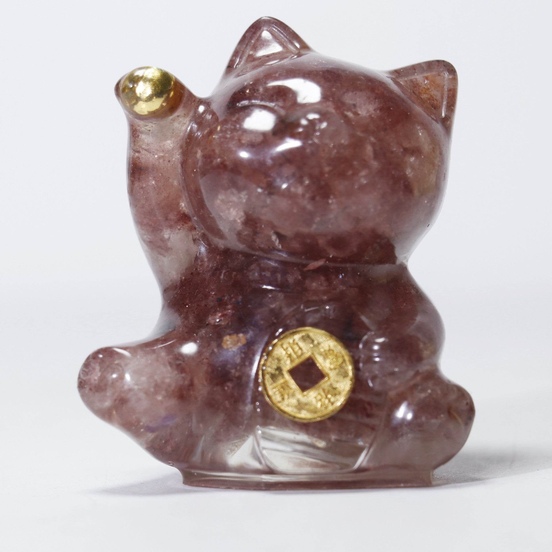Handcrafted Lucky Cat Crystal Ornament - MystiCrystals