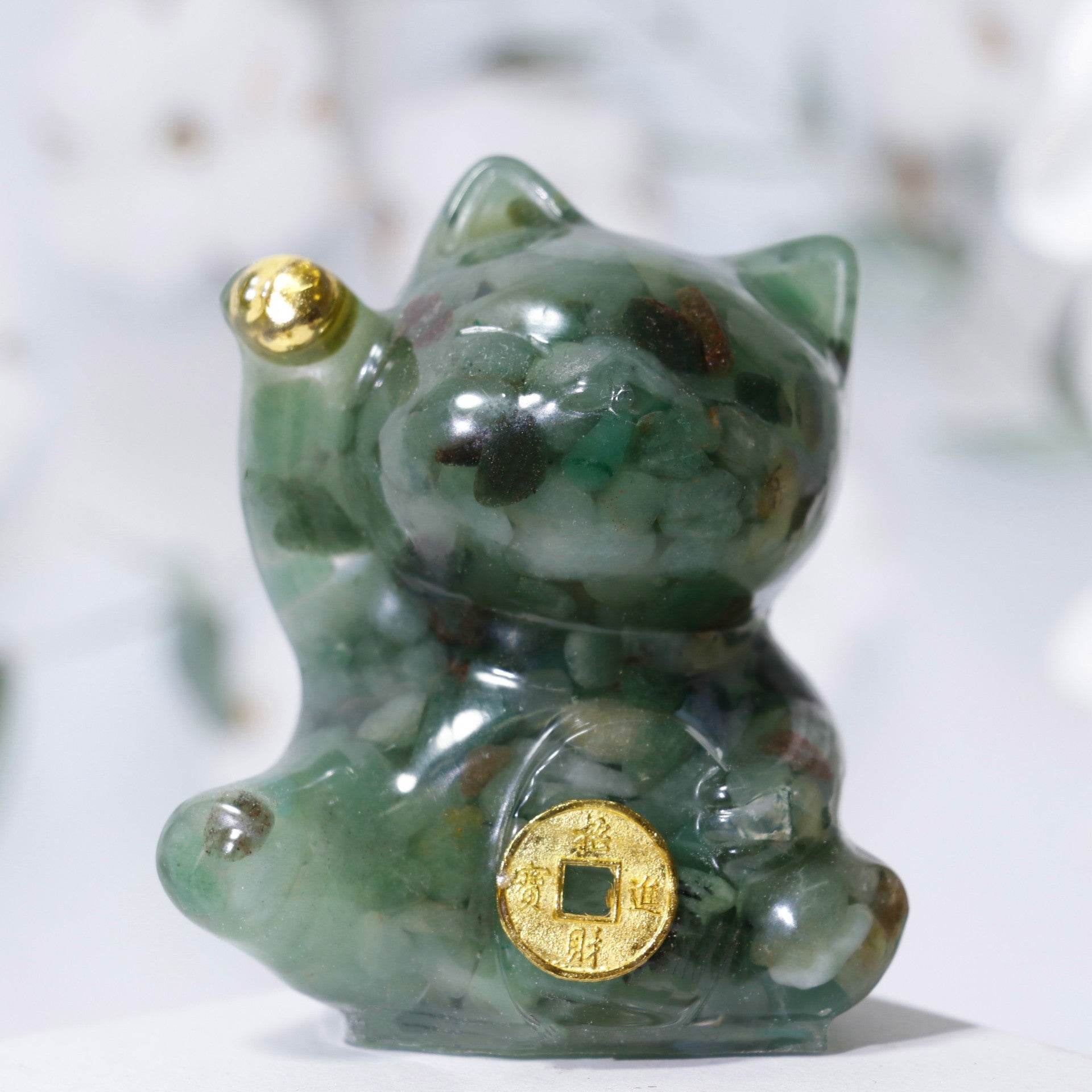 Handcrafted Lucky Cat Crystal Ornament - MystiCrystals