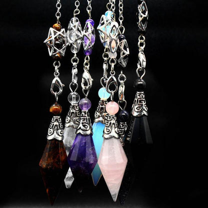 Natural Stone Double-Point Pendulum Ornament - MystiCrystals