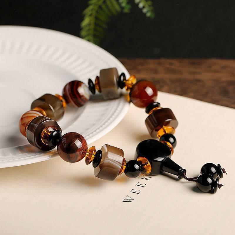 Natural Striped Agate Bracelet for Men - MystiCrystals