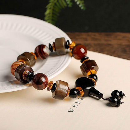 Natural Striped Agate Bracelet for Men - MystiCrystals