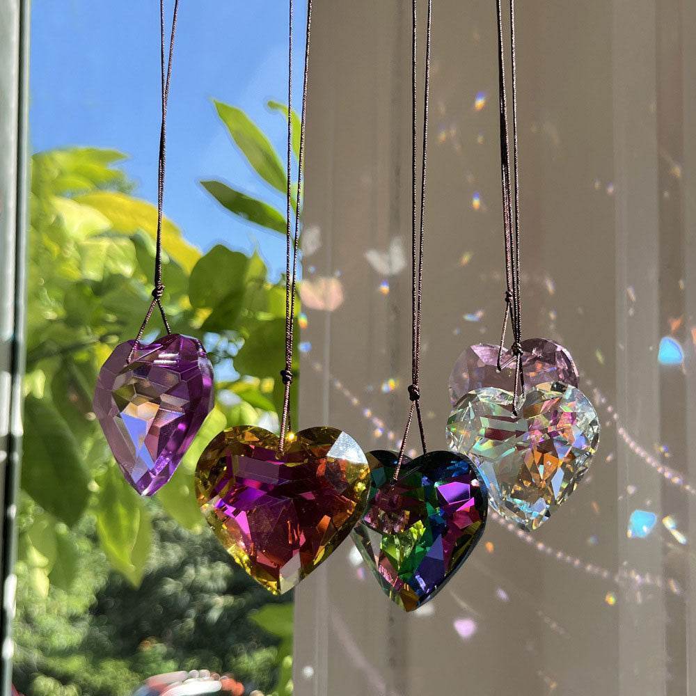 Handmade Crystal Heart Suncatcher - MystiCrystals