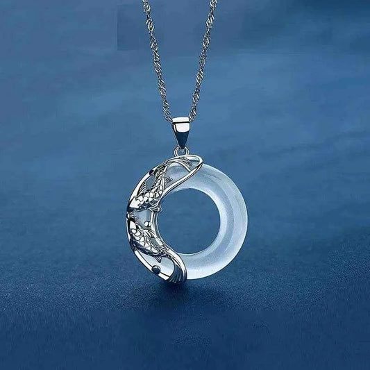 Lucky Koi Cat’s Eye Silver Pendant