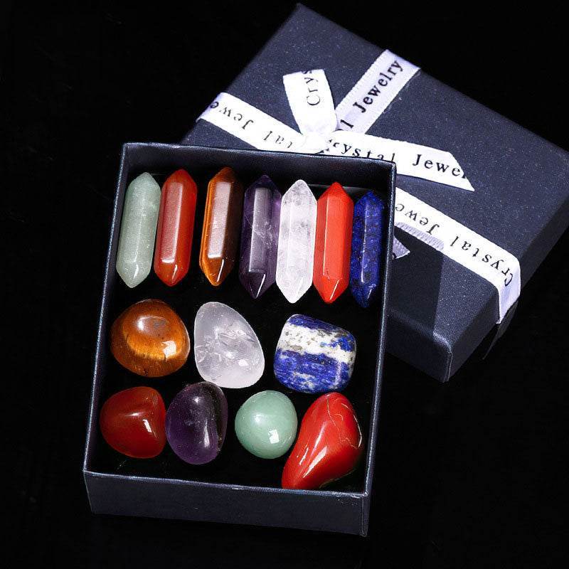 Rainbow Crystal Double-Point Hexagonal Set - MystiCrystals