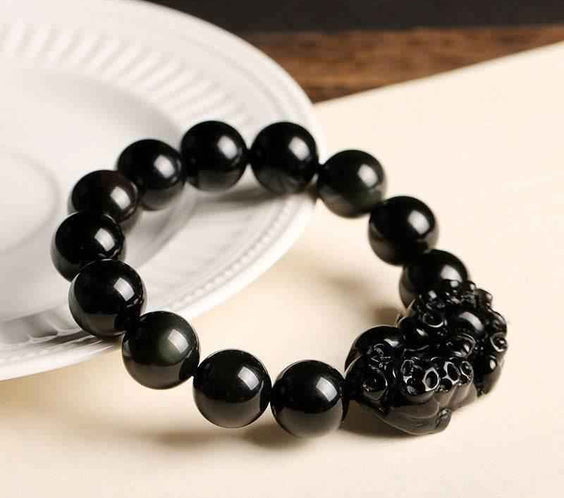 Rainbow Eye Obsidian Pixiu Bracelet