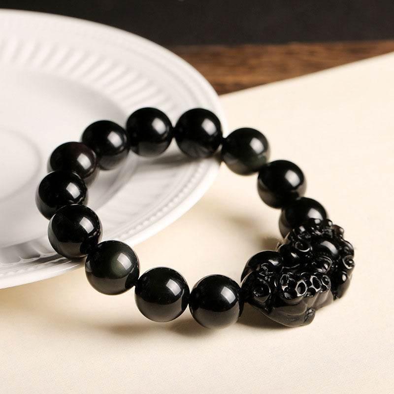 Rainbow Eye Obsidian Pixiu Bracelet - MystiCrystals