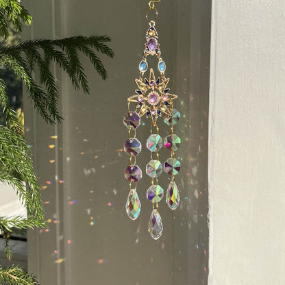 Rainbow Crystal Hanging Wind Chime Ornament - MystiCrystals